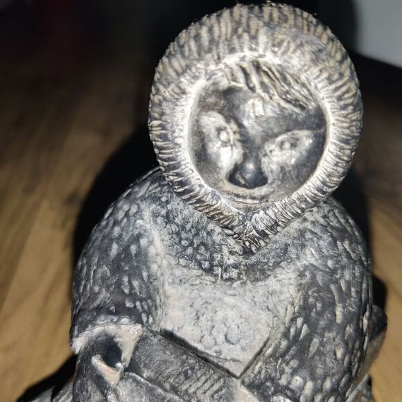 VINTAGE Canada NUVUK Hand Carved Eskimo Tribal Builder Soapstone Figure Statue - Picture 12 of 12